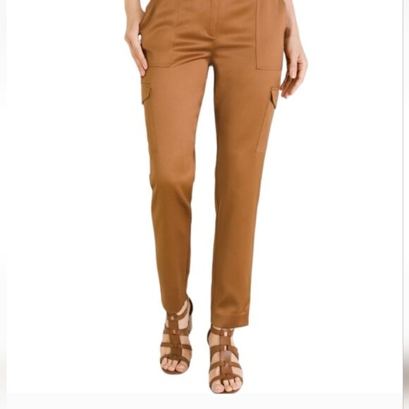 Chico's Pants - Chicos Satin Ankle Cargo Pants In Golden Brown Women's Size 3 16